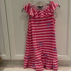 Little Marc Jacobs Pink and White striped Dress with bow prints